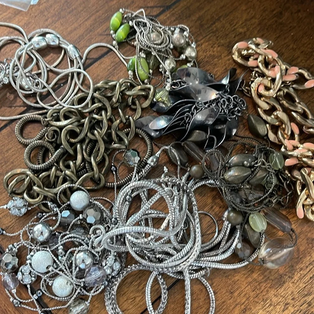 2.11 lbs fashion jewelry scrap crafts project earrings necklace ring bracelet - Picture 7 of 16